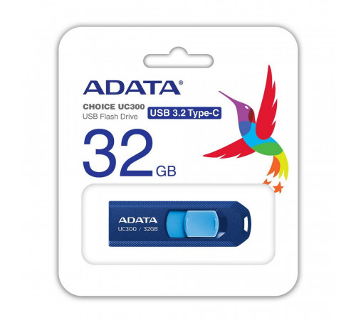 USB накопитель ADATA 32GB USB 3.2 Gen1 ACHO-UC300-32G-RNB/BU