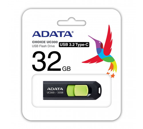 USB накопитель ADATA 32GB USB 3.2 Gen1 ACHO-UC300-32G-RBK/GN