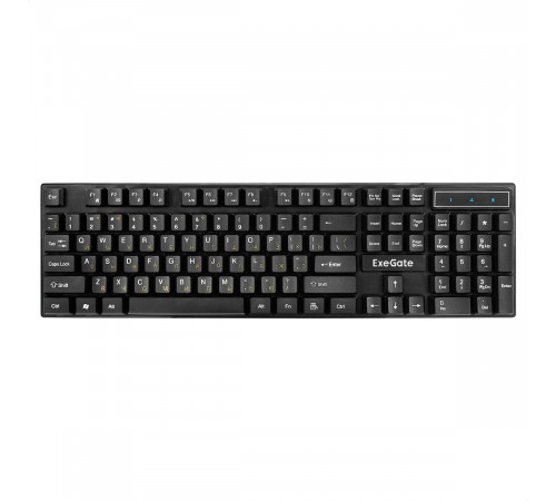 Комплект ExeGate Professional Standard Combo MK110 (клавиатура влагозащищенная 104кл. + мышь оптическая 1000dpi, 3 кнопки и колесо прокрутки, длина кабелей 1,5м; USB, черный, Color Box)