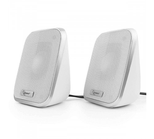 Акустич. система 2.0 Gembird SPK-100-W, белый, 6 Вт, регулятор громкости, USB-питание