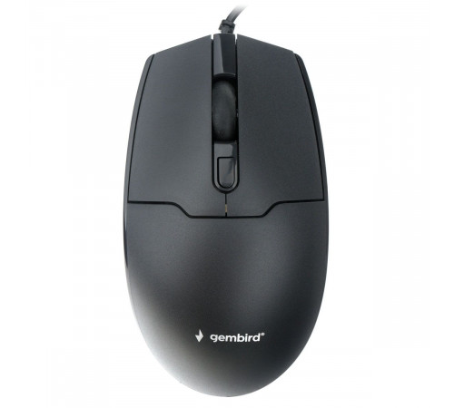 Мышь Gembird Bad Pack Мышь Gembird MOP-430, USB, черный, 3кн.+колесо-кнопка, 1600 DPI,  кабель 1.5 м