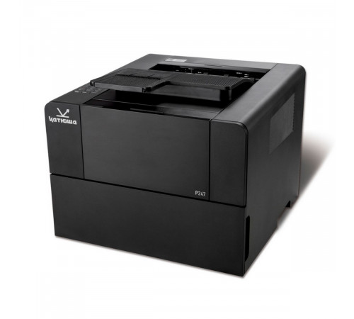 Принтер Катюша P247e (лазерный A4, 47 стр/мин А4 Ч/Б, 1200 dpi. CPU 1 ГГц, 1 ГБ RAM, Ethernet, USB, USB-host, Wi-Fi. PS3, PCL5/6, PDF, GDI. 2,2" экран + клавиатура. Тонер 3 000 отп., заменяемый 6 000/13 000 отп. До 200 000 отп/мес.)