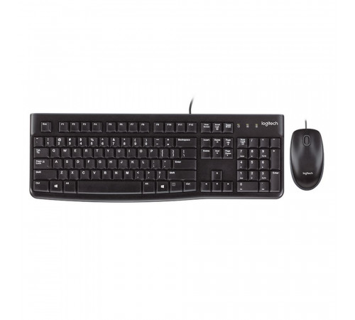 Комплект клавиатура и мышь Logitech Комплект Desktop MK120 |920-002561| клавиатура K120 черная, 104 клавиши с защитой от воды, |920-002561| мышь M100, черная, оптическая, 3 кнопки, USB, (020658) {10}