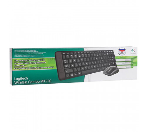 Комплект клавиатура и мышь Logitech  MK220 |920-003169| Комплект беспроводной Logitech MK220 {8}, (029927)