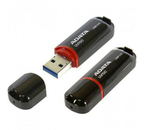 USB накопитель ADATA DashDrive UV150 AUV150-64G-RBK USB 3.0, 64GB R35/W10, Black, Retail (799291)