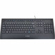 Клавиатура Logitech K280E |920-005215| черная, низкопрофильная, 103 клавиши, подставка под запястья, защита от воды, USB 1,8м, (046832)