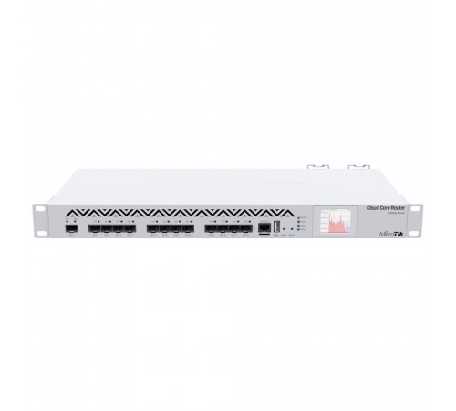 Маршрутизатор MIKROTIK CCR1016-12S-1S+ Router 1U 19" Rack Mount. 12x SFP, 1x SFP+. Serial. PoE. micrUSB, LCD touchscreen