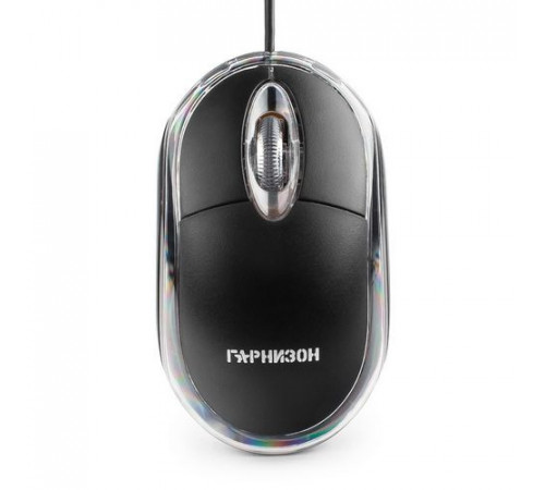 Мышь Гарнизон GM-100, USB, чип- Х, черный, 1000 DPI, 2кн.+колесо-кнопка