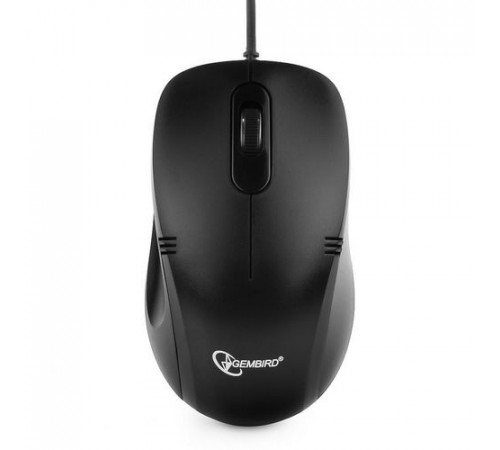 Мышь Gembird MOP-100, USB, черный, 2 кнопки+колесо кнопка, 1000 DPI, кабель 1.45м , (206844)