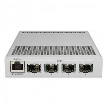 Маршрутизатор MIKROTIK CRS305-1G-4S+IN Cloud Router Switch 305-1G-4S+IN with 800MHz CPU, 512MB RAM, 1xGigabit LAN, 4xSFP+ cages, RouterOS L5 or SwitchOS (dual boot), metallic desktop case, PSU (002136) {20}
