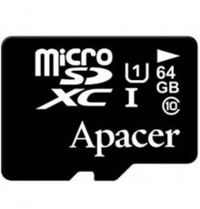 Карта памяти Apacer microSDHC 64GB Apacer Memory Card AP64GMCSX10U1-RA UHS-I U1 Class 10, RTL (898845) {50}