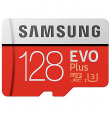 Карта памяти Samsung microSDXC 128GB Samsung EVO Plus Memory Card Samsung MB-MC128HA/RU UHS-I U1 Class 10, Adapter, MB-MC128HA/RU 100/90 MB/s, 10000 циклов, - 25°C to 85°C, RTL (168260)