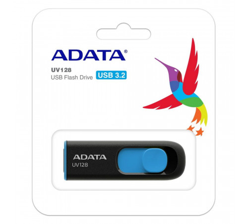 USB накопитель ADATA UV128 AUV128-256G-RBE USB 3.0, 256GB Blue, RTL (777108)