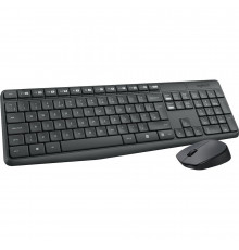 Комплект беспроводной Logitech MK235 |920-007948| клавиатура черная, 100 клавиш с защитой от воды, |920-007948| мышь M170, черная, оптическая, 3 кнопки, 2.4GHz, USB-ресивер (064003) {8}