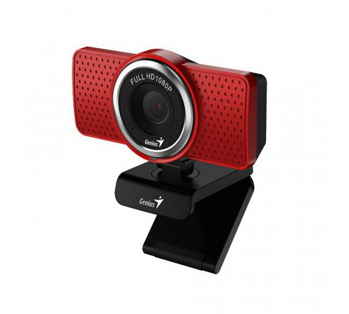 Веб-камера Genius ECam 8000 Red красная, 2Mp, FHD 1080p@30fps, угол обзора |32200001401| 90°, поворотная на 360°, универсальный держатель, USB2.0, кабель 1.5м {40}
