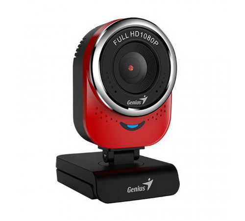 Веб-камера Genius QCam 6000 Red красная, 2Mp, FHD 1080p@30fps, угол обзора |32200002401| 90°,  поворотная 360°, универсальный держатель, USB2.0, кабель 1.5м