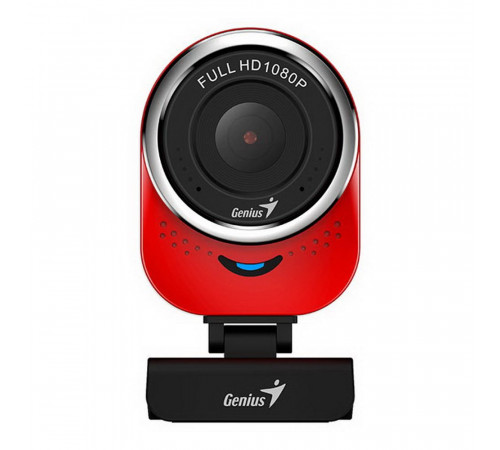 Веб-камера Genius QCam 6000 Red красная, 2Mp, FHD 1080p@30fps, угол обзора |32200002401| 90°,  поворотная 360°, универсальный держатель, USB2.0, кабель 1.5м