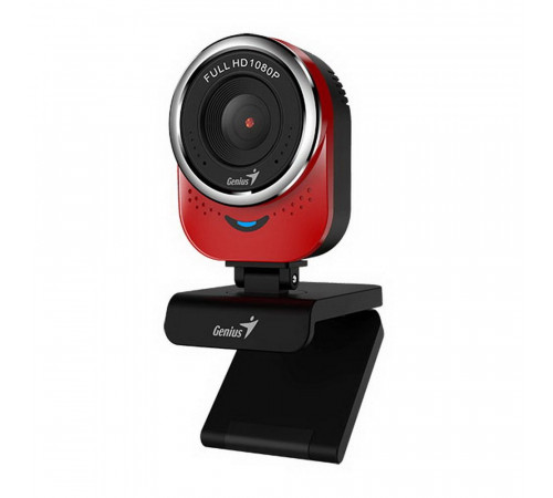 Веб-камера Genius QCam 6000 Red красная, 2Mp, FHD 1080p@30fps, угол обзора |32200002401| 90°,  поворотная 360°, универсальный держатель, USB2.0, кабель 1.5м