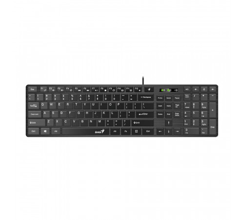 Клавиатура Genius SlimStar 126 Black |31310017402| черная, тонкая, программируемая с технологией SmartGenius, 109 клавиш, USB 2.0, кабель 1.4 м (257950)