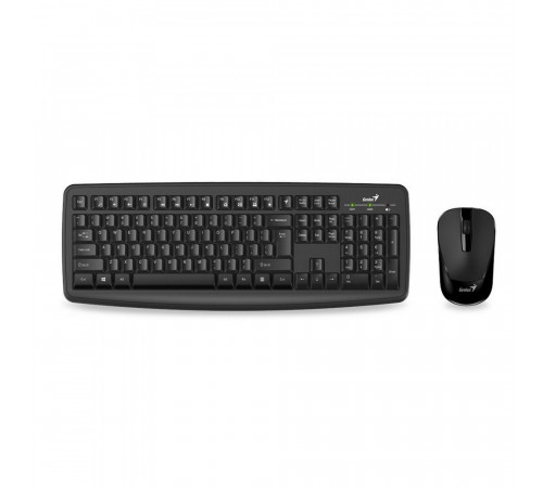 Комплект клавиатура и мышь  беспроводной Genius Smart KM-8100 |31340004402| (KM-8100/K + NX-7008) клавиатура черная, |31340004402| 104 клавиши с защитой от воды, мышь черная, оптическая, 3 кнопки, 2.4GHz, USB-ресивер (256267)