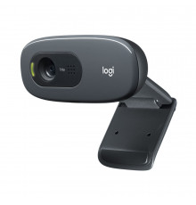 Веб-камера Logitech C270 черная, 3Mp интерполяция, HD 720p@30fps, угол обзора  |960-001063| 60°, складная конструкция, USB2.0, кабель 1.5м {8}