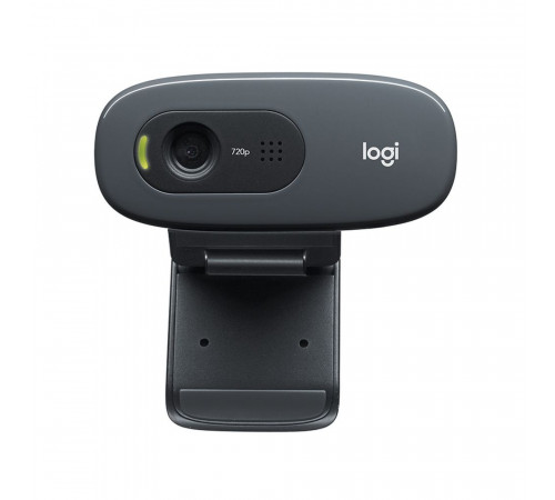 Веб-камера Logitech C270 черная, 3Mp интерполяция, HD 720p@30fps, угол обзора  |960-001063| 60°, складная конструкция, USB2.0, кабель 1.5м {8}
