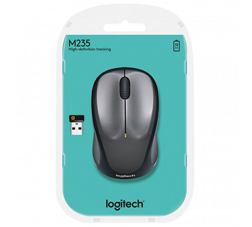 Мышь беспроводная Logitech M235 Colt Matte |910-002201| серая, оптическая, 1000dpi, 2.4  GHz/USB-ресивер (Logitech Unifying®) {10}