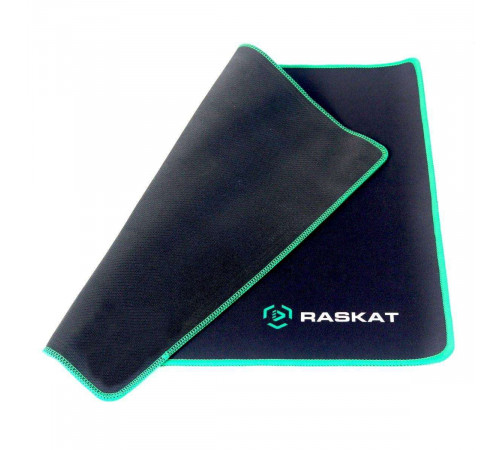 Коврик для мышки Raskat XP18 черный с зеленым, |ACD-XP18-RRB| тканевый, 400х450х3мм, нейлон + резина, обшитый, RTL