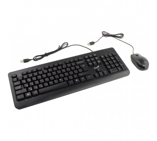 Комплект клавиатура и мышь Genius  KM-160 Only Laser |31330001430| черный, клавиатура KB-115, 104 клавиши, мышь |31330001430| DX-160, оптическая, 3 кнопки, USB (256182)
