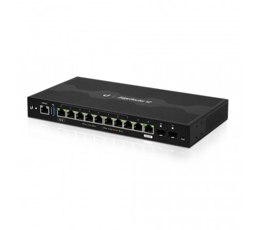 Маршрутизатор Ubiquiti EdgeRouter 12 |ER-12| Ubiquiti маршрутизатор 4 ядра (1 ГГц), 10х 1G RJ45, 2х SFP, раздача PoE, |ER-12| (023962)