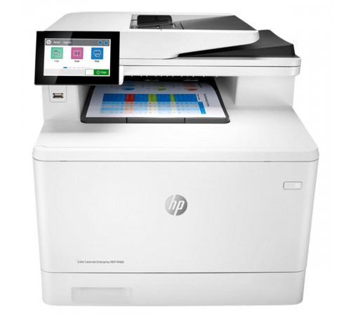 HP Color LaserJet Enterprise M480f А4, МФУ, лазерное, цветное, 27стр/мин, 600dpi, 800МГц, 2Гб,50АПД,  250+50, AirPrint/USB/Ethernet, 2400стр/картридж, (3QA55A)