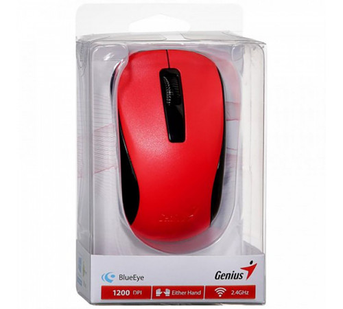 Мышь беспроводная Genius NX-7005 Red |31030127103| красная, BlueEye, 1200dpi, 3 кнопки, 2.4GHz, USB приемник (251064)