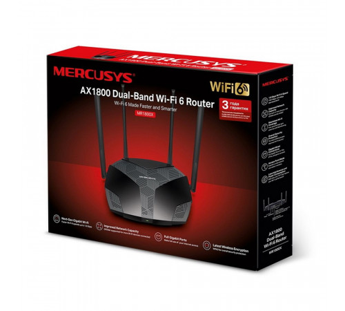 Маршрутизатор Mercusys MR1800X AX1800 Двухдиапазонный Wi-Fi 6 роутер (000714)
