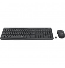Комплект клавиатура и мышь Logitech  MK295 SilentTouch |920-009807| клавиатура черная, 111 клавиш с |920-009807| защитой от воды, мышь черная, оптическая, 3 кнопки, 2.4GHz, USB-ресивер (092501) {6}