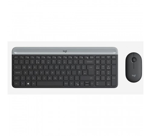 Комплект клавиатура и мышь беспроводной Logitech MK470 Slim |920-009206| клавиатура черно-серая, токопрофильная, 102 |920-009206| клавиши, мышь черная, компактная, оптическая 1000dpi, 3 кнопки, 2.4GHz, USB-ресивер (086449)(086623) {4}