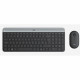 Комплект клавиатура и мышь беспроводной Logitech MK470 Slim |920-009206| клавиатура черно-серая, токопрофильная, 102 |920-009206| клавиши, мышь черная, компактная, оптическая 1000dpi, 3 кнопки, 2.4GHz, USB-ресивер (086449)(086623) {4}
