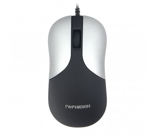 Мышь Гарнизон GM-215, USB, чип- Х, черный/серый, soft touch, 1000 DPI, 2кн.+колесо-кнопка, кабель 1,5м (795212)