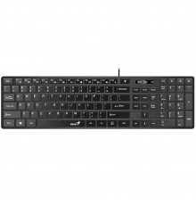 Клавиатура Genius SlimStar 126 Black Only Laser |31310017417| черная, тонкая, программируемая с технологией SmartGenius, 109 клавиш, USB 2.0, кабель 1.4 м (257950)