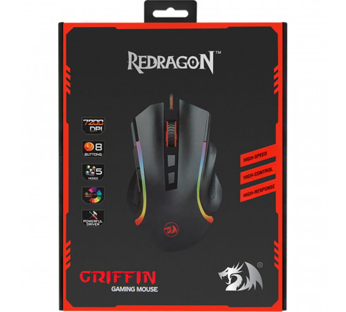 Мышь проводная игровая Redragon Griffin оптика,RGB,7200dpi