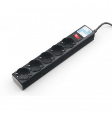 Фильтр-удлинитель Power Cube SPG-B-6-BLACK 1,9 м 5 розеток (черный графит) 10А/2,2кВт  (200088) {27}