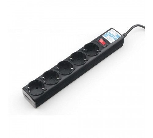 Фильтр-удлинитель Power Cube SPG-B-6-BLACK 1,9 м 5 розеток (черный графит) 10А/2,2кВт  (200088) {27}