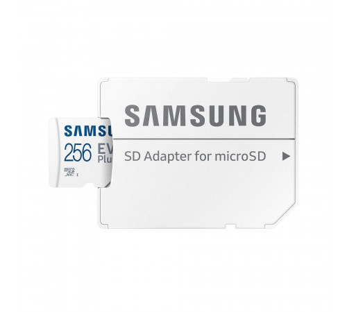 Карта памяти Samsung microSDXC 256GB Samsung EVO Plus Memory Card Samsung MB-MC256KA UHS-I U1 Class 10, Adapter, 130 MB-MC256KA MB/s, 10000 циклов, - 25°C to 85°C, RTL {200} (397521/315310)