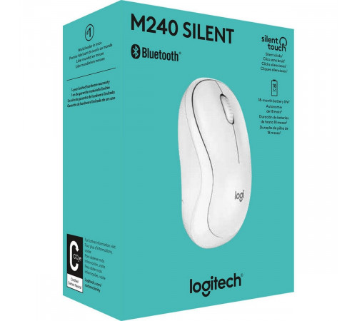 Мышь Logitech Мышь беспроводная Logitech M240 Off White белая, оптическая, 1000dpi, Bluetooth LE, бесшумная