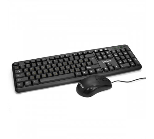 Комплект клавиатура и мышь Exegate  Combo MK120 (кл-ра 104кл+мышь 1000dpi 3кн.+sсroll USB, шнуры 1,5м, черн,»