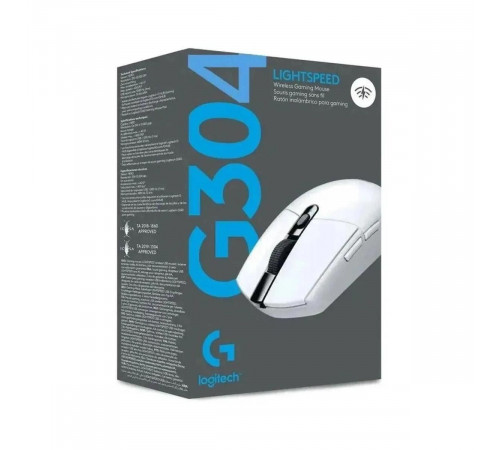 Мышь Logitech Мышь игровая Logitech G304 Lightspeed White белая, 200-12000dpi, беспроводная 2.4GHz, USB приемник LIGHTSPEED™, 6 программируемых кнопок, под обе руки