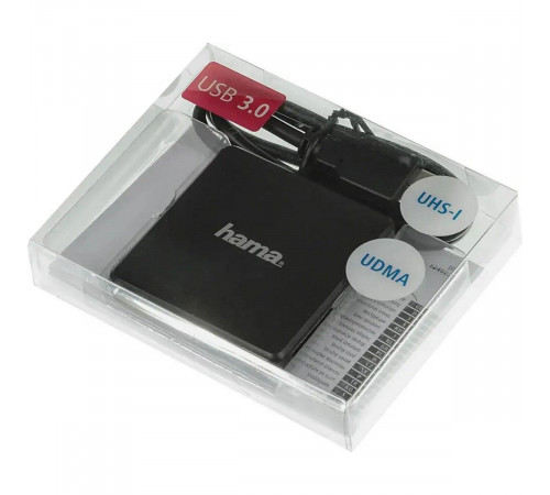 Картридер Hama Устройство чтения карт памяти USB3.0 Hama Multi H-124022 черный 00124022 (305202)
