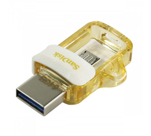 USB накопитель SanDisk Ultra Dual Drive, White-Gold, Retail, 4x6 Insert 64GB