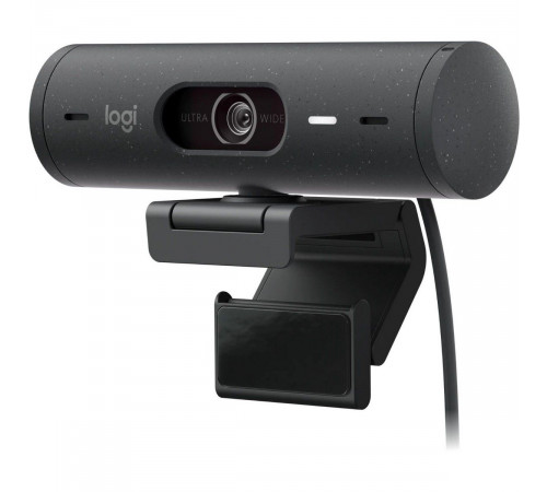 Вeб-камера Logitech Webcam BUSINESS BRIO 505 Graphite черная, автофокус, 4Мп, макс. разрешение 1080p/30fps/720p/60fps, угол обзора 90°/78°/65°, цифровой zoom 4x, USB-C 1.5м, шторка