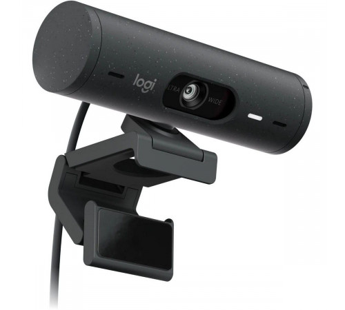 Вeб-камера Logitech Webcam BUSINESS BRIO 505 Graphite черная, автофокус, 4Мп, макс. разрешение 1080p/30fps/720p/60fps, угол обзора 90°/78°/65°, цифровой zoom 4x, USB-C 1.5м, шторка