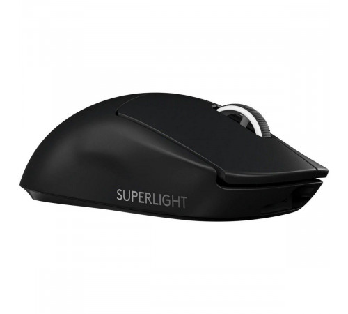 Мышь Logitech Мышь игровая Logitech G PRO X Superlight Black черная, беспроводная Lightspeed, cенсор Hero 25K 100-25600dpi, 5 кнопок, облегченная 63гр, правый хват